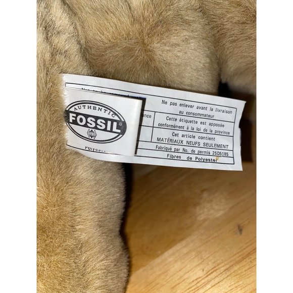 Authentic Fossil 13” Tan Plush Bear Black & Gold Felt Scarf Stuffed Animal Toy - Picture 11 of 14